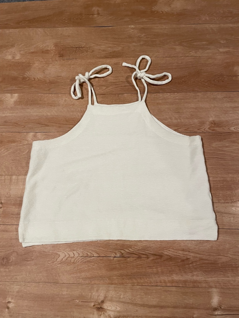 Madewell Cream Tie-Shoulder Cropped Tank cottagecore